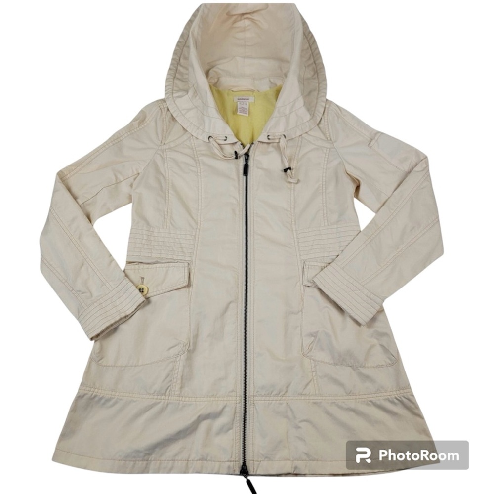 Sundance Hooded Utility Cargo Jacket Women's Small S Front Pockets Buttons